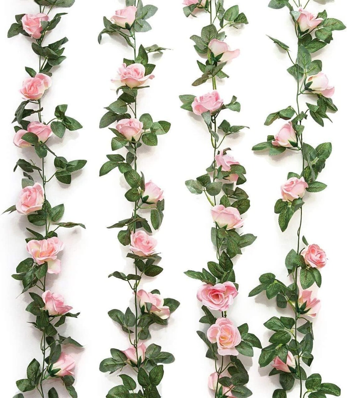2PCS(16FT) Fake Rose Vine Spring Garland Artificial Flowers Plants for Hotel Wedding Home Party Garden Craft Art Decor